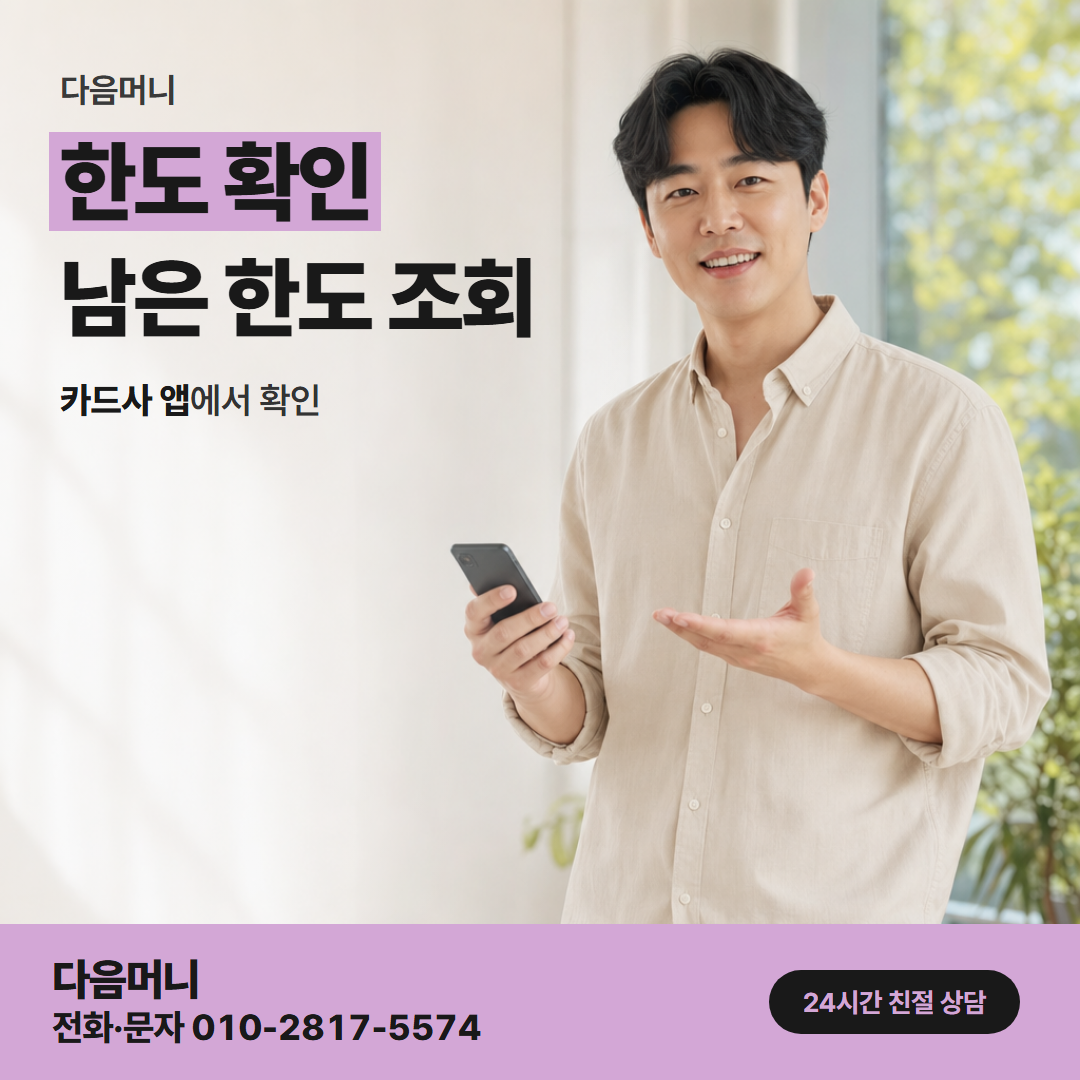 다음머니 여주카드깡 상담 전에 하는 한도 조회